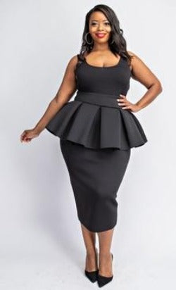 Plus Size Peplum Skirt