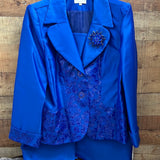 Lily & Taylor 4775 royal blue skirt suit