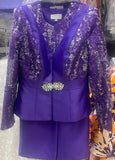 Lily & Taylor 4776 purple skirt suit