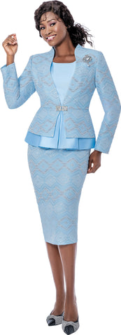 Terramina 7096 baby blue skirt suit