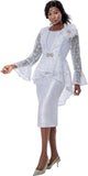 Terramina 7184 white lace skirt suit