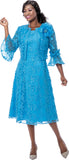 Terramina 7253 turquoise blue lace jacket dress