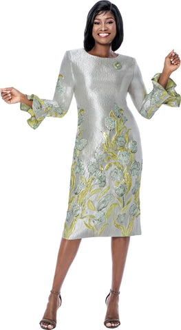 Terramina 7261 mint green brocade jacket dress