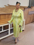 Dorinda Clark 5402 Green skirt suit