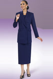 Ben Marc 2298 navy blue usher skirt suit