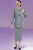 Ben Marc 2298 silver usher skirt suit