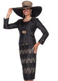 Elite Champagne 5907 black skirt suit