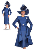 Elite Champagne 5921 royal blue skirt suit