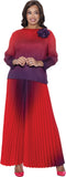 Divine Casuals 1782 red crinkle pant suit