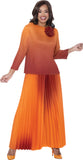 Divine Casuals 1782 orange crinkle pant suit