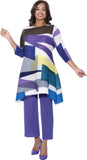 Divine Casuals 1802 Purple Krinkle pant suit