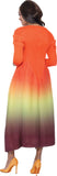 Divine Casuals 1831 orange ombre dress