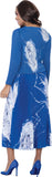 Divine Casuals 1892 krinkle blue skirt suit