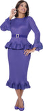 Divine Casuals 1942 purple crinkle skirt suit