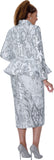 Dorinda Clark 309711 silver skirt suit