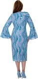 Dorinda Clark 309781 blue bell sleeve dress