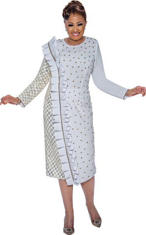 Dorinda Clark 5411 white scuba dress