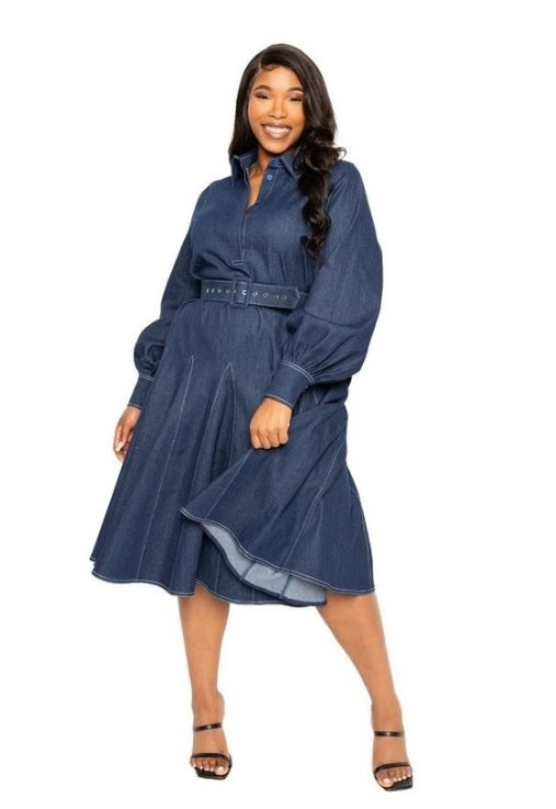 Stitch Denim Dress Diva s Den Fashion LLC