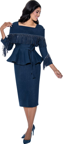 Devine Sport 800182 navy denim skirt suit