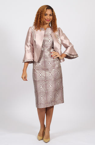 Diana 8352 dusty rose jacket dress