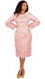 Diana 8767 peach jacquard dress