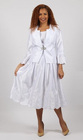 Diana 8943 white skirt suit