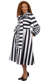 Diana 8946 bow stripe scuba dress