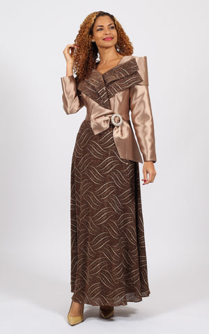 Diana 9032 brown lace dress