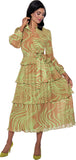 Divine Casuals 1691 lime green crinkle dress