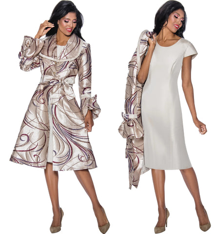 Divine Queen 2282 embossed jacket dress