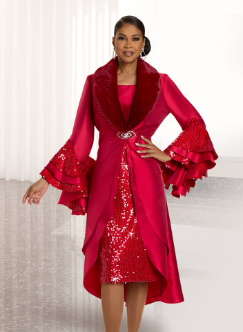 Donna Vinci 12122 red sequin dress