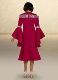 Donna Vinci 12129 berry red dress