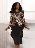 Donna Vinci 12137 animal print skirt suit