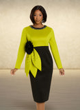 Donna Vinci 12140 lime dress