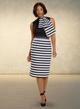 Donna Vinci 12149 stripe skirt suit