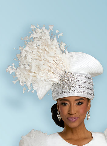 Donna Vinci h12151 white feather hat