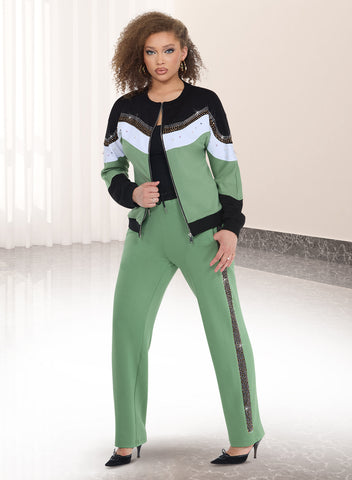 Donna Vinci Sport 21046 basil green pant set