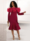 Donna Vinci 12109 berry red dress