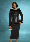 Donna Vinci 12139 black skirt suit