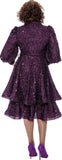 Dorinda Clark 309191 purple sequin dress