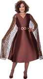 Dorinda Clark 309261 brown sequin cape dress