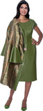 Dorinda Clark 309312 olive green jacket dress