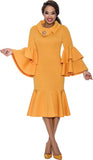 Dresses by Nubiano 100061 gold bell sleeve dress