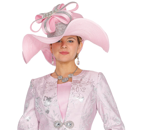 Elite Champagne H6269 lilac wide brim hat