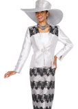 Elite Champagne 5907 Silver Skirt Suit