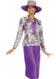 Elite Champagne 5915 purple skirt suit