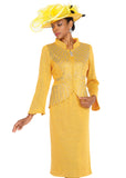 Elite Champagne 5968 gold knit skirt suit