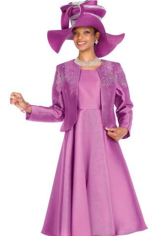 Elite Champagne 6063 purple satin jacket dress