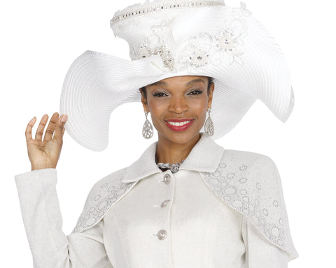 Elite Champagne h5905 white big hat