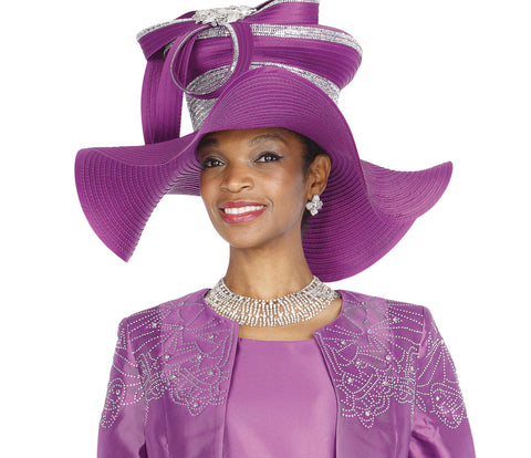 Elite Champagne H6063 purple big hat